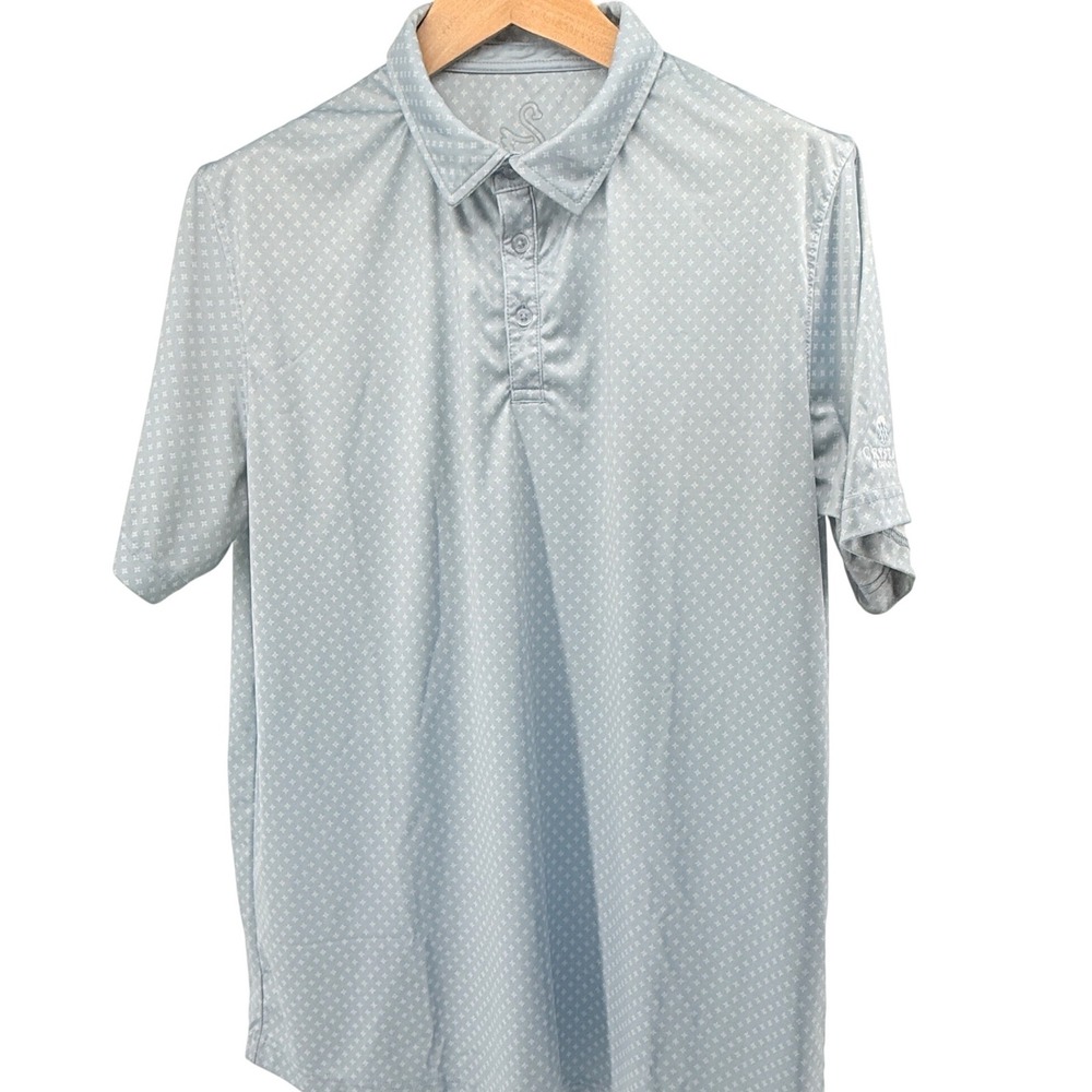 Swannies Golf Polo Shirt‎ Athletic Fit Moisture Wicking Gray Pattern XL